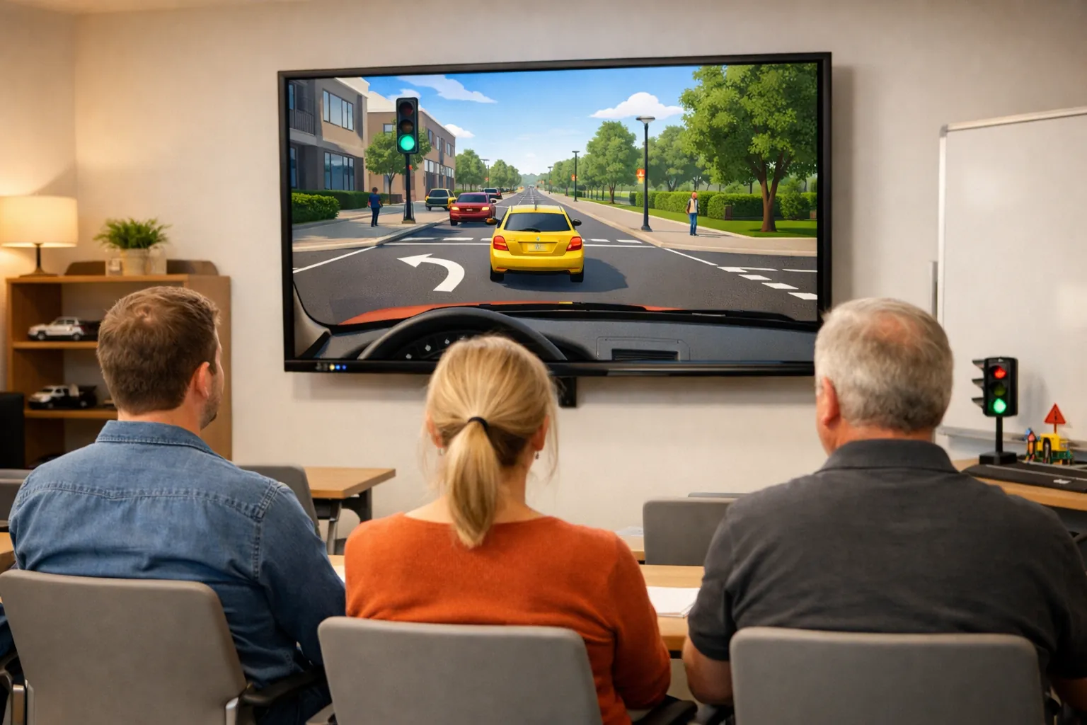 Učebňa autoškoly T s 3D multimediálnymi materiálmi